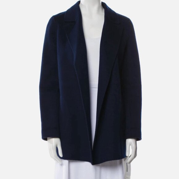 Theory Sileena Nocturne Navy Winsome 2 Wool Cashmere Blend, L, NWT $595 - Picture 2 of 5